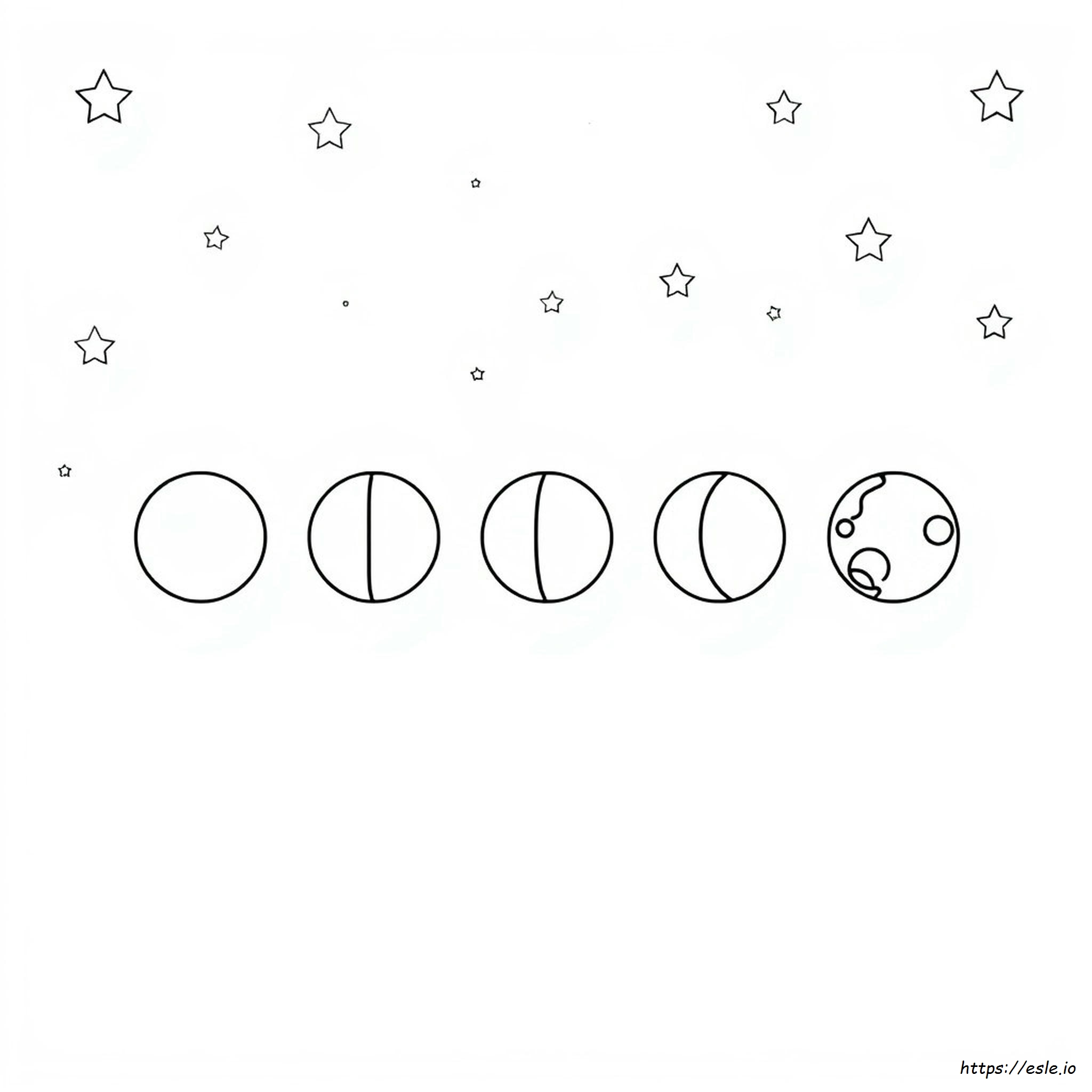 Phases Of The Moon Coloring Page Printable