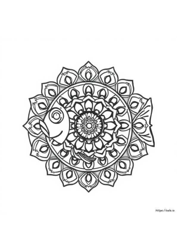 Coloring Fish Mandala Art