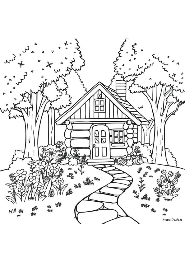 Cottage Coloring Pages For Adults