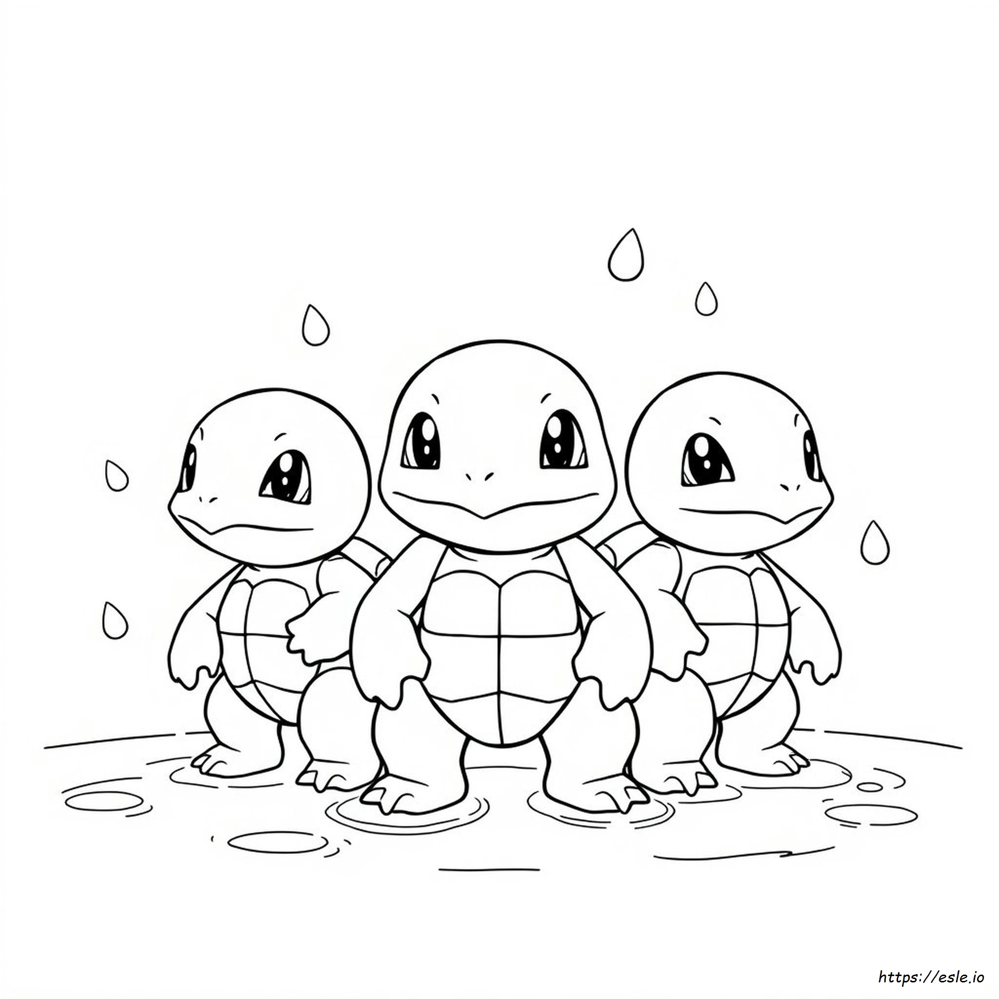 Squirtle Squad Coloring Page