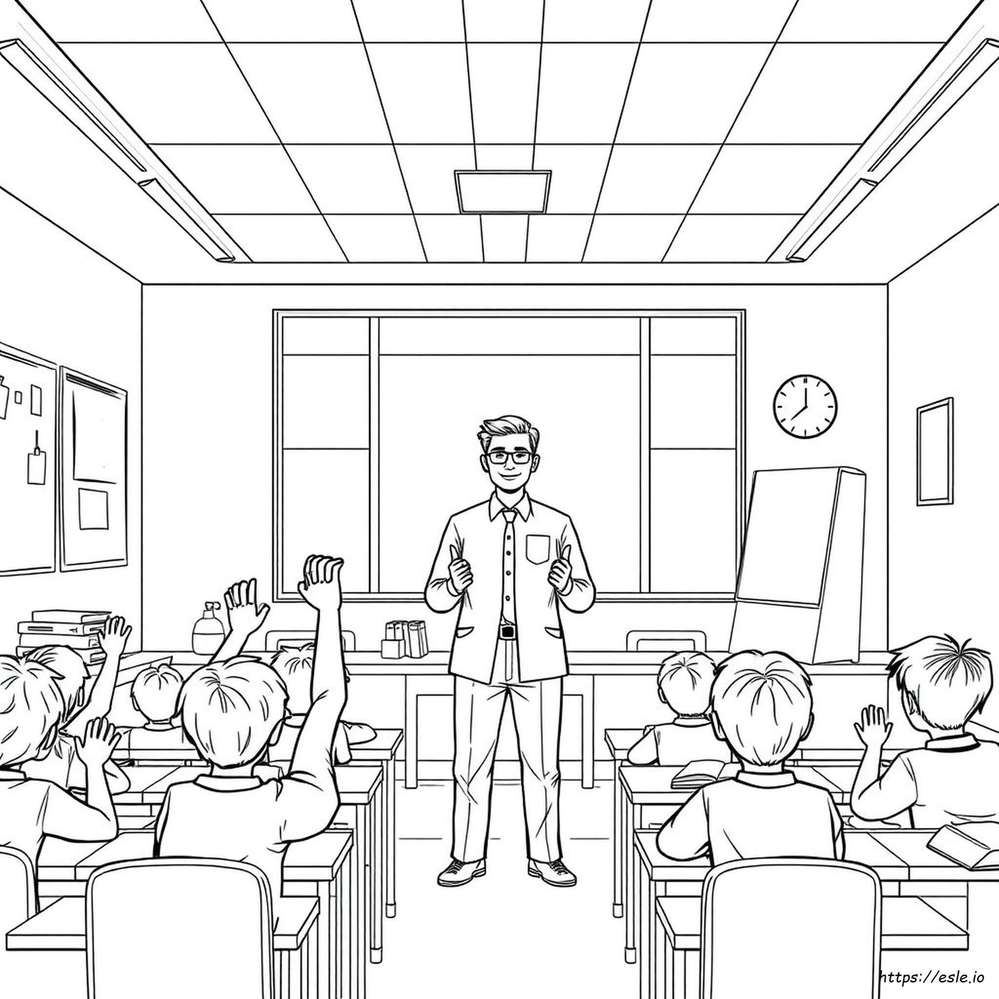 Male Teacher Coloring Pages