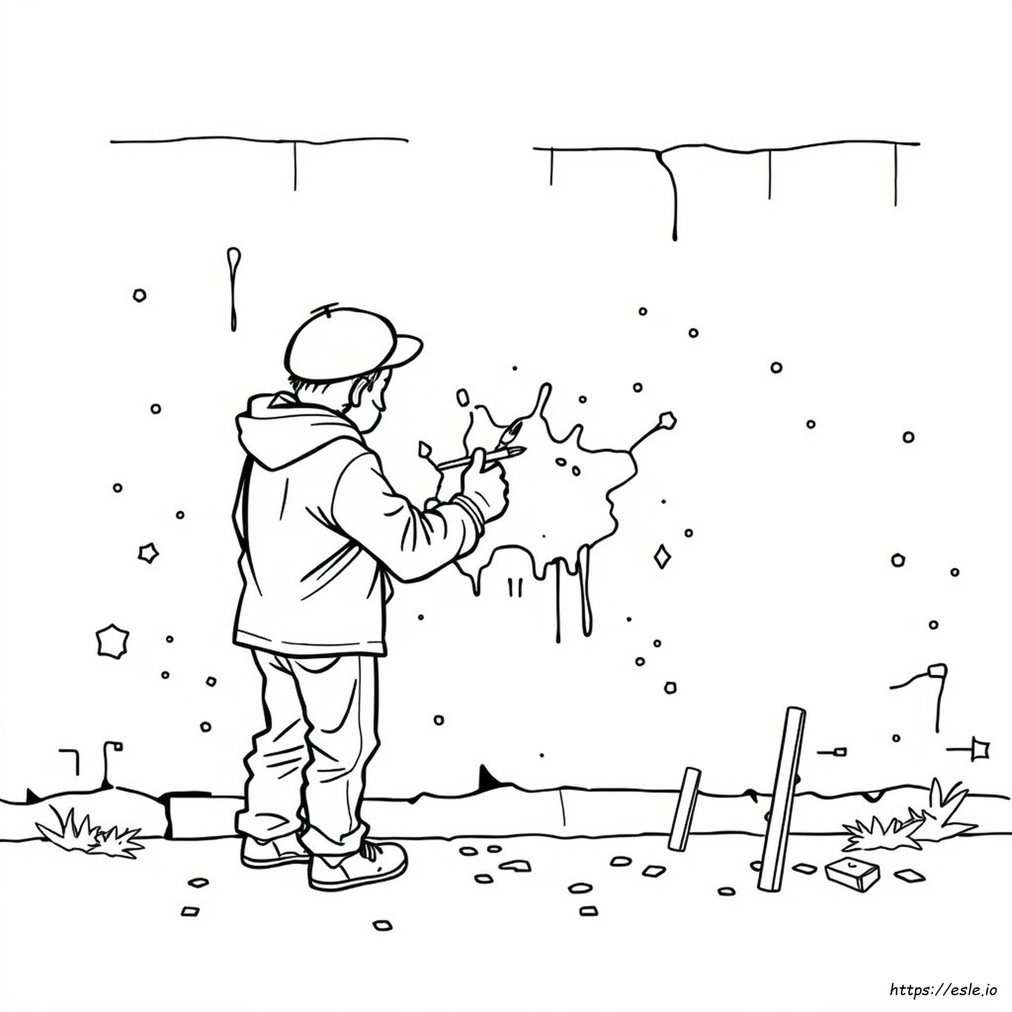 Seni Dengan Tepi Graffiti Gambar Mewarnai
