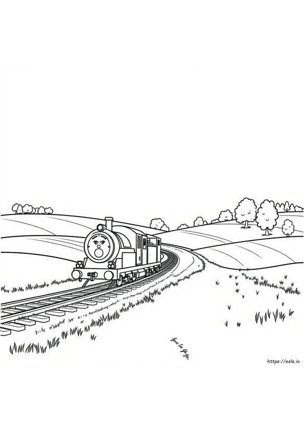 Realistic Train Colouring Page