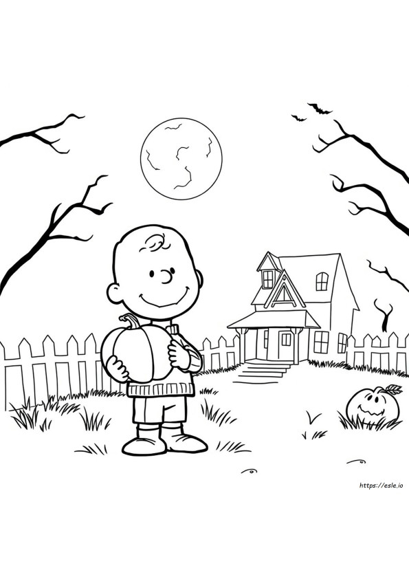 Kostenlose Druckbare Charlie Brown Halloween Ausmalbilder