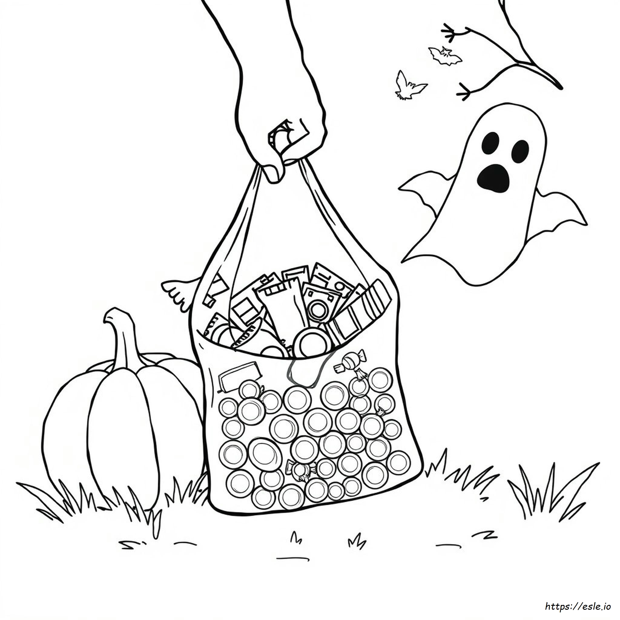 Halloween Candy Bag Coloring Page