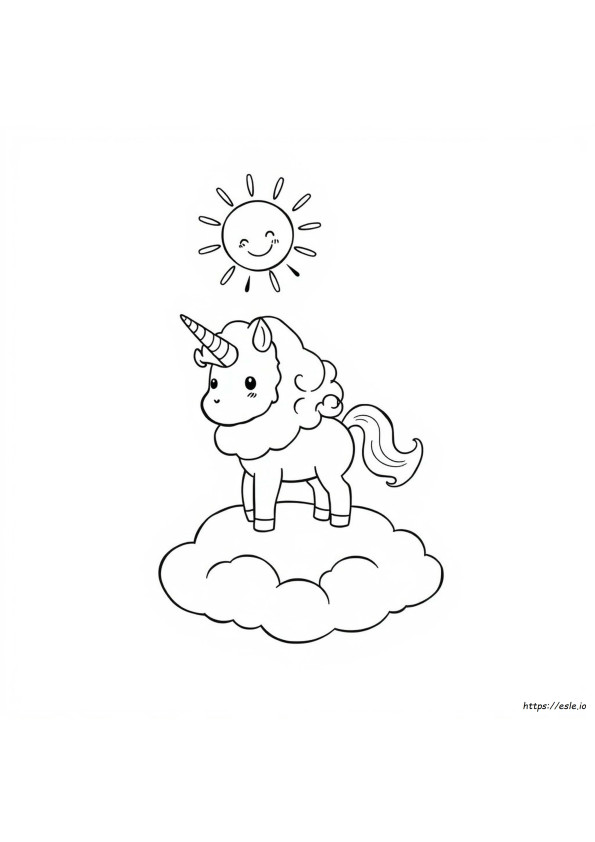Fluffy Unicorn Coloring Page