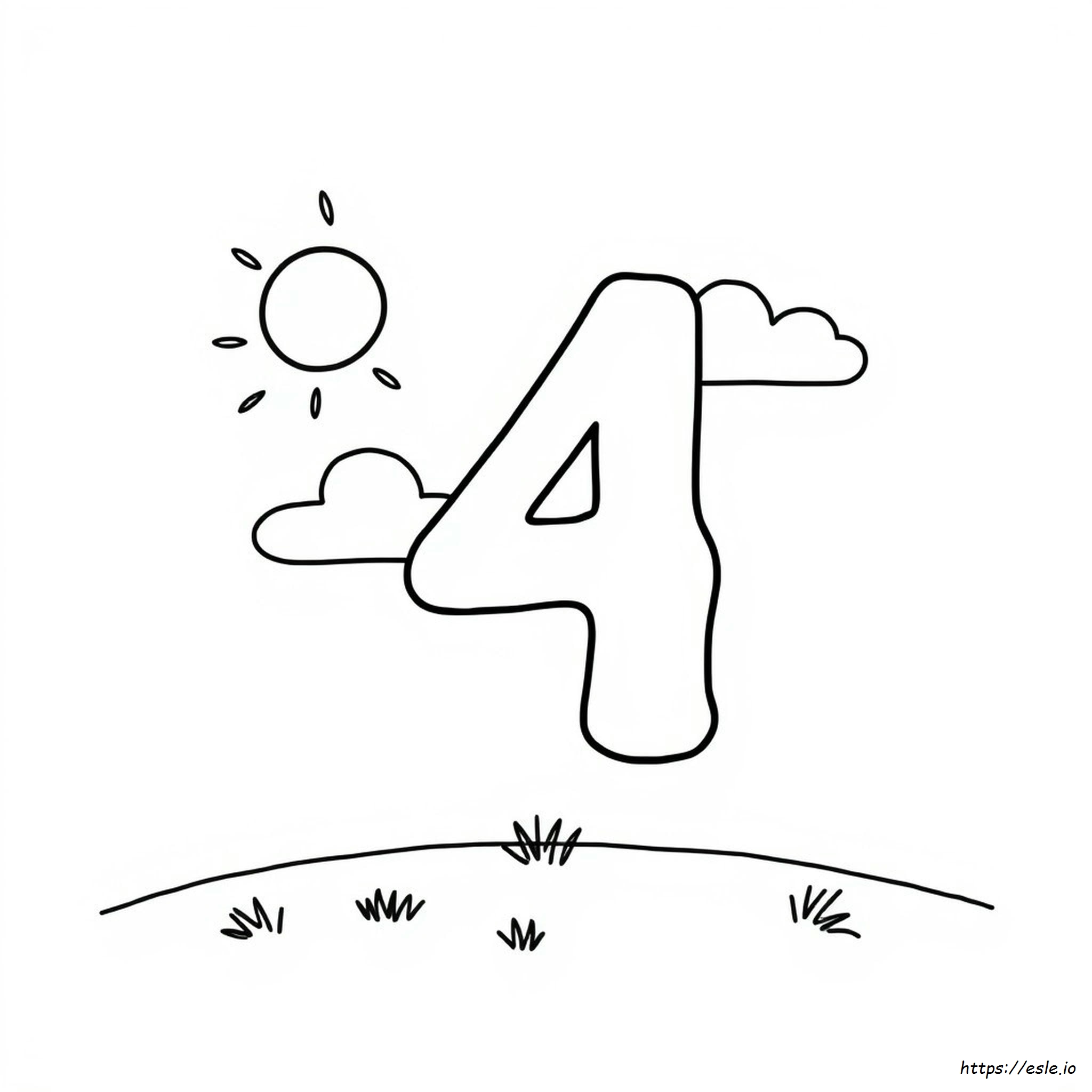 Coloriage Numéro 4