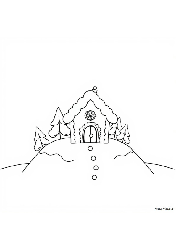 Ginger Bread House Colouring Page