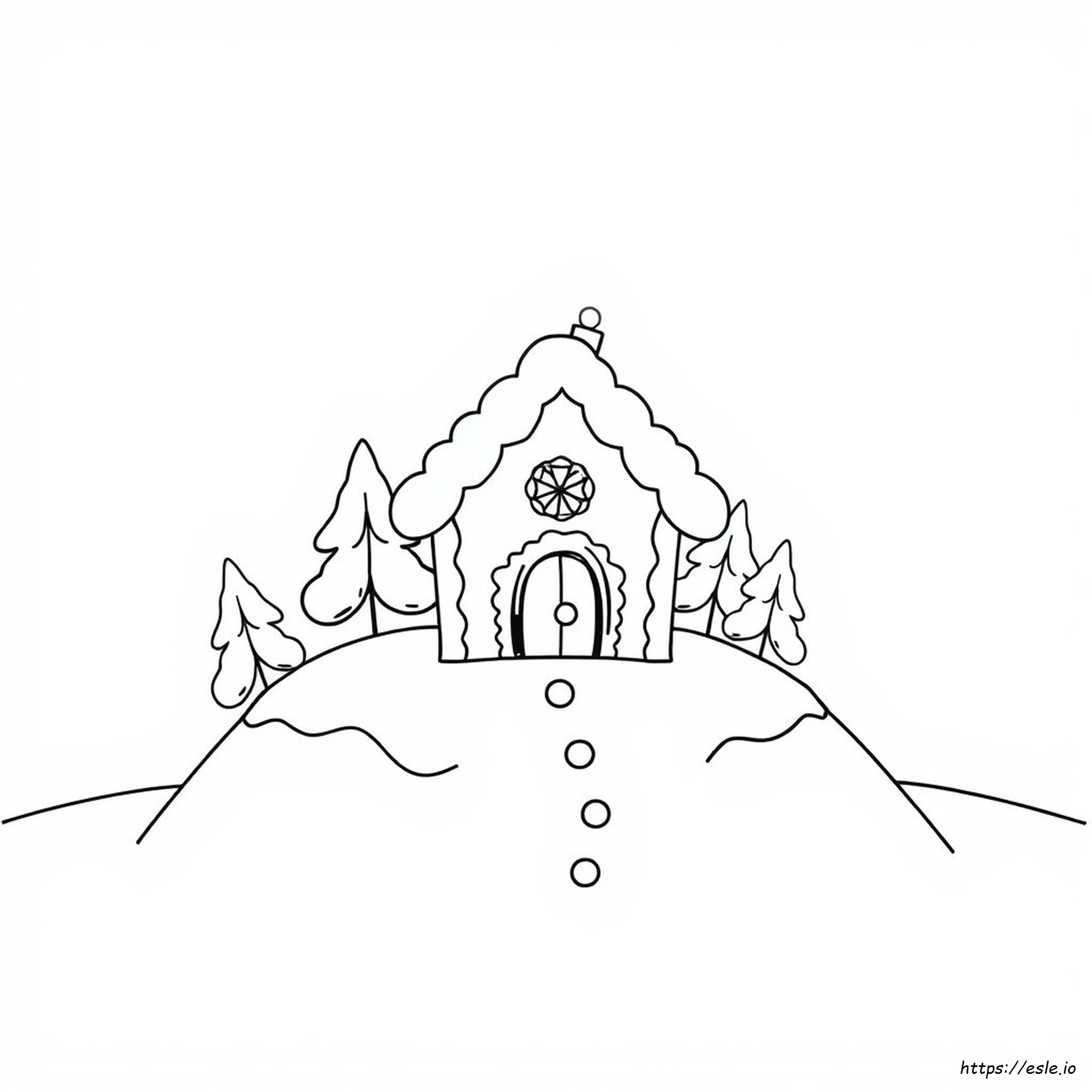 Ginger Bread House Colouring Page
