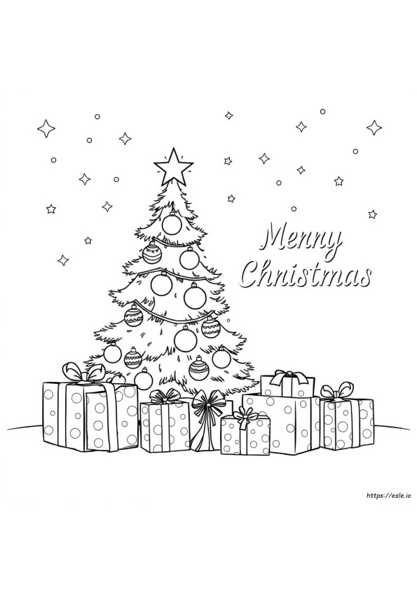 Merry Christmas And Happy New Year Coloring