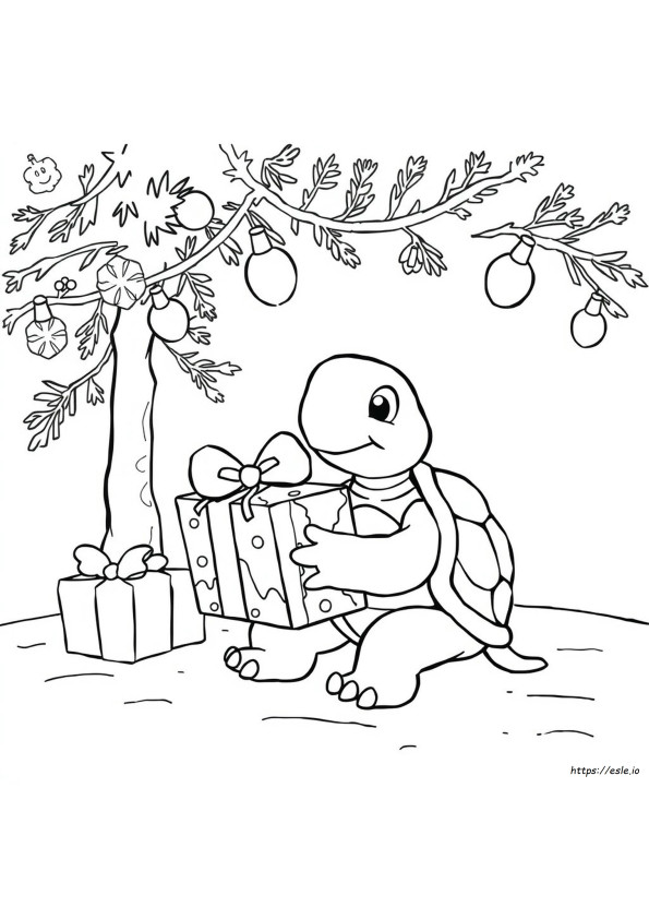Kerst Schildpad Kleurplaten