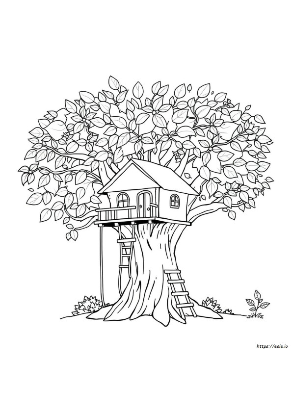Casa Na Árvore Para Colorir