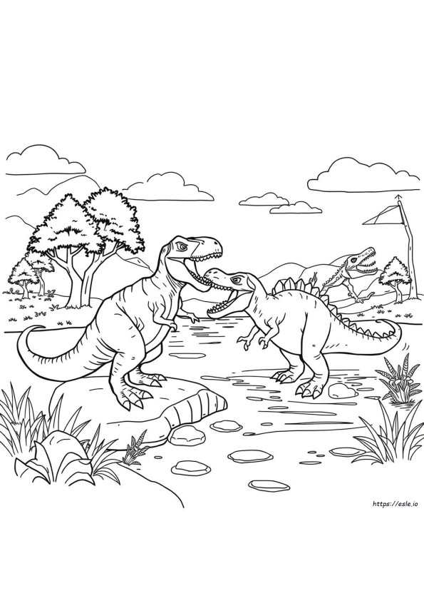 T Rex Vs Mosasaurus Dibujos Para Colorear Gratis