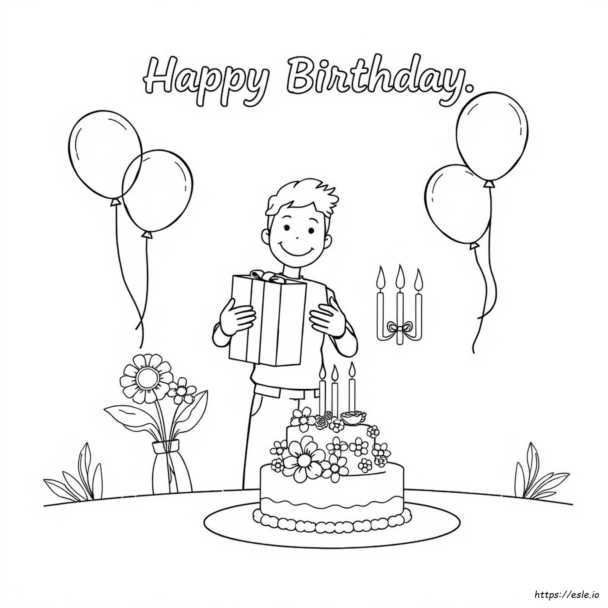 Cartão De Aniversário Para Colorir