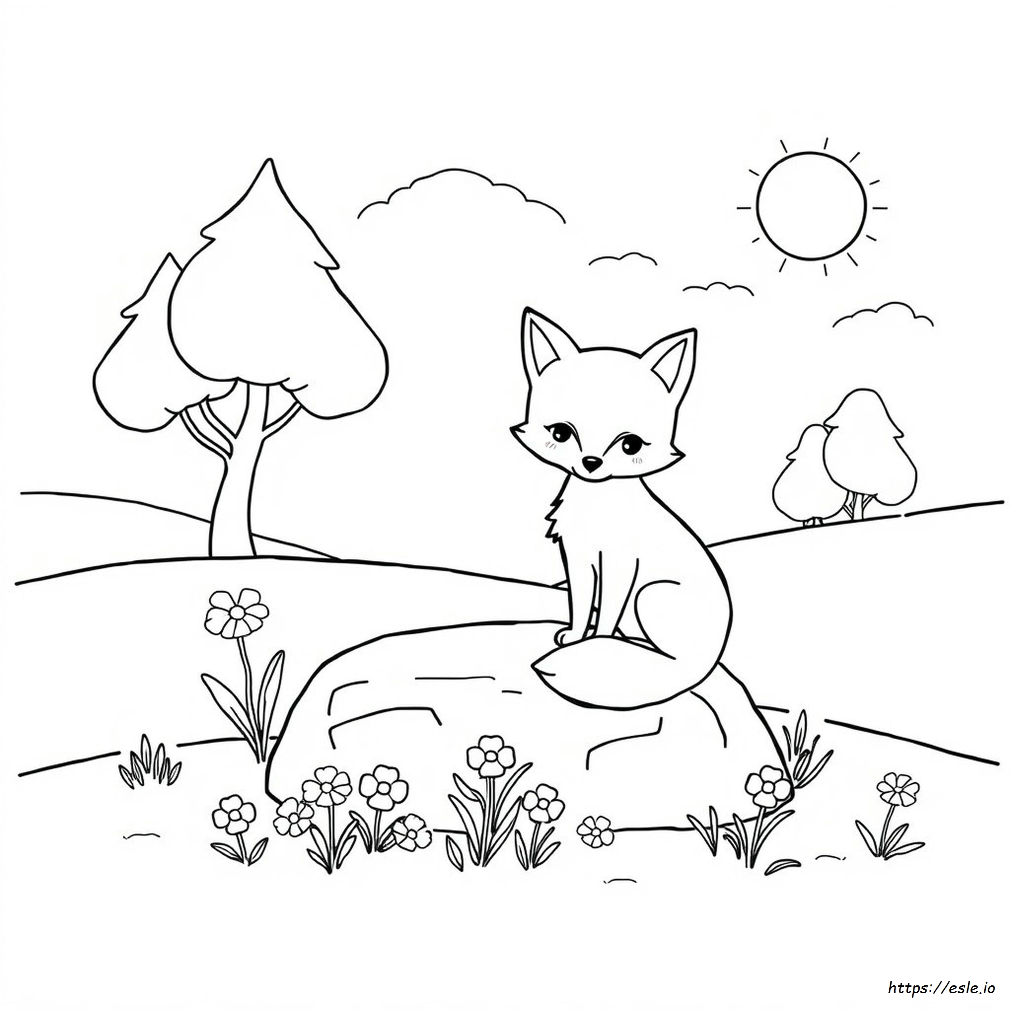 Cute Fox Coloring Pages