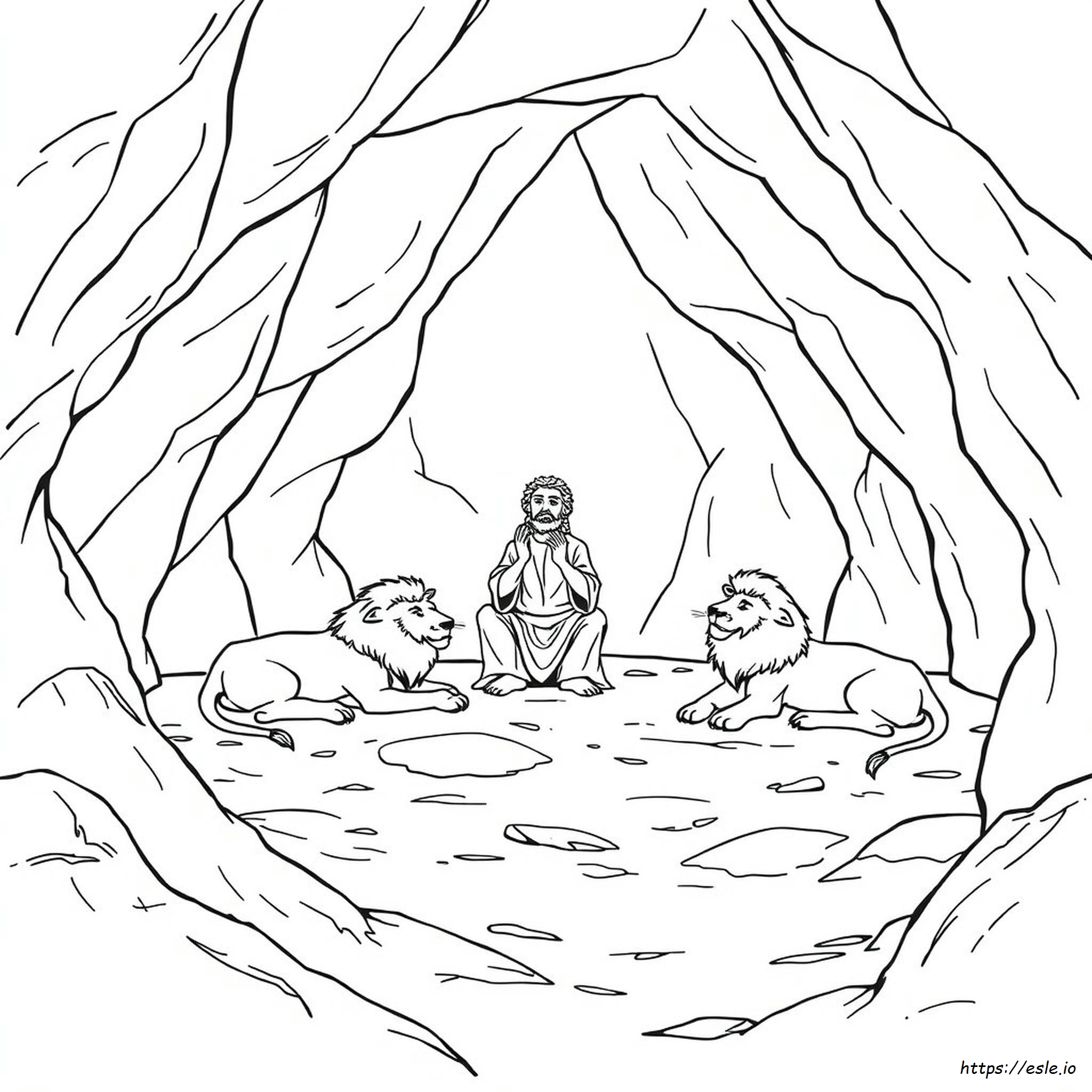 Daniel And The Lions Den Coloring Page Pdf