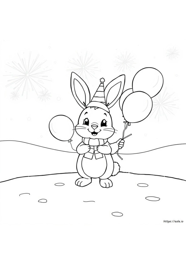 Cute Happy New Year Coloring Page