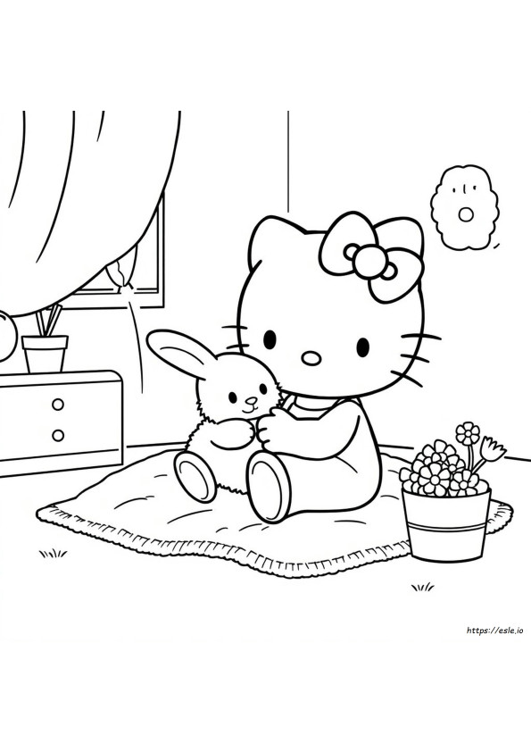 Hello Kitty Bunny Coloring Pages