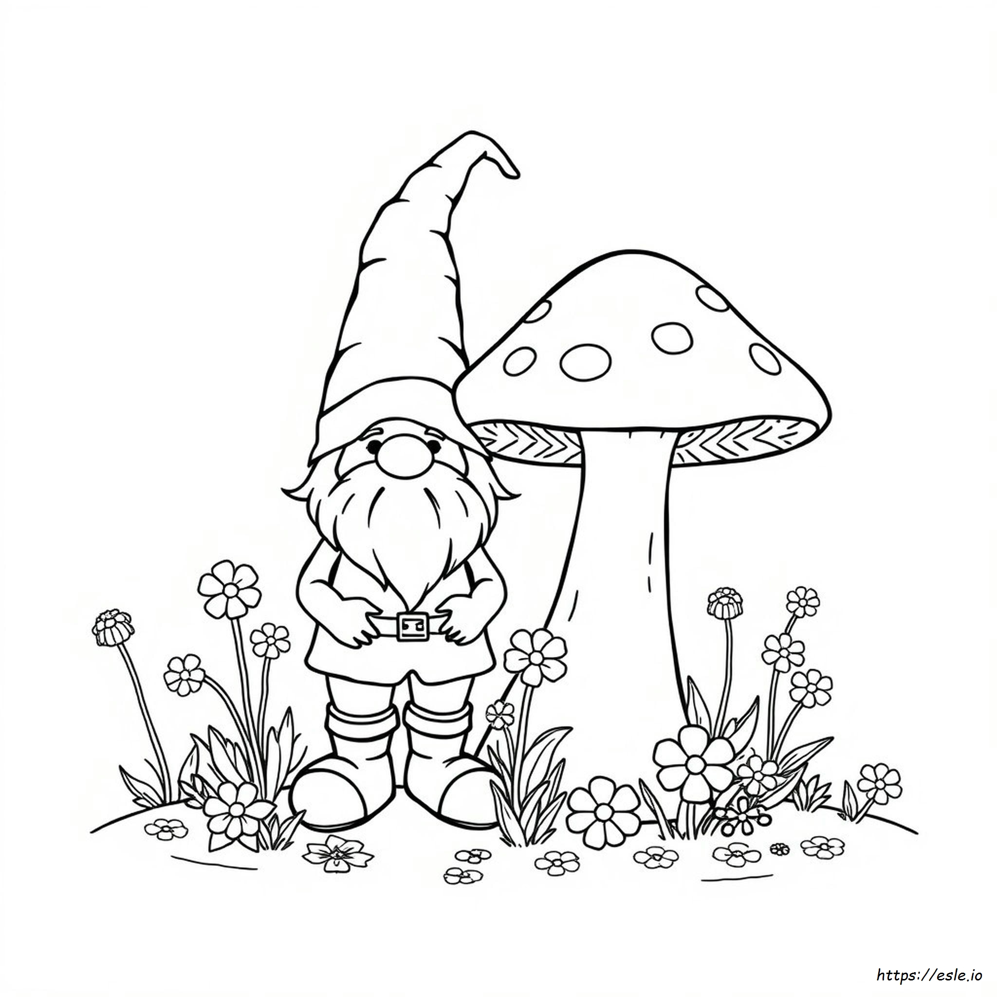 Mushroom Gnome Coloring Pages