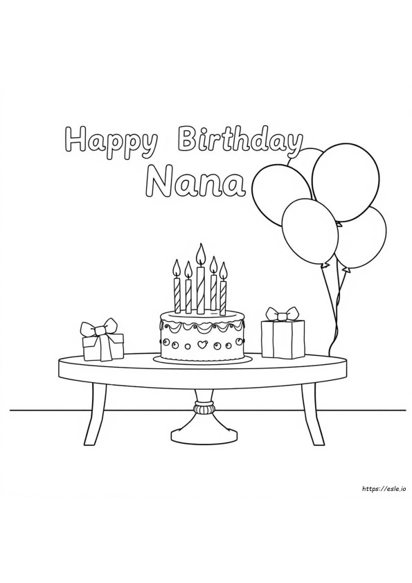 Happy Birthday Coloring Pages For Nana