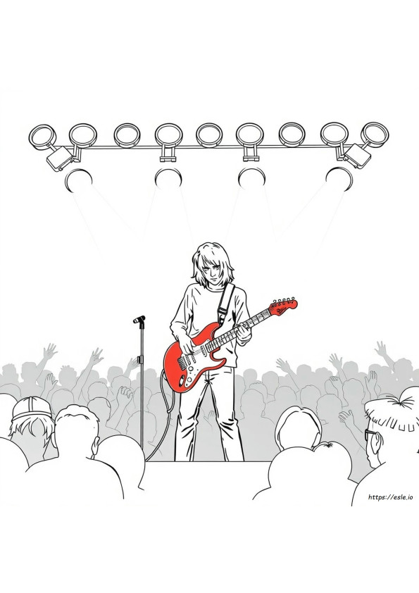 Gambar Mewarnai Kurt Cobain