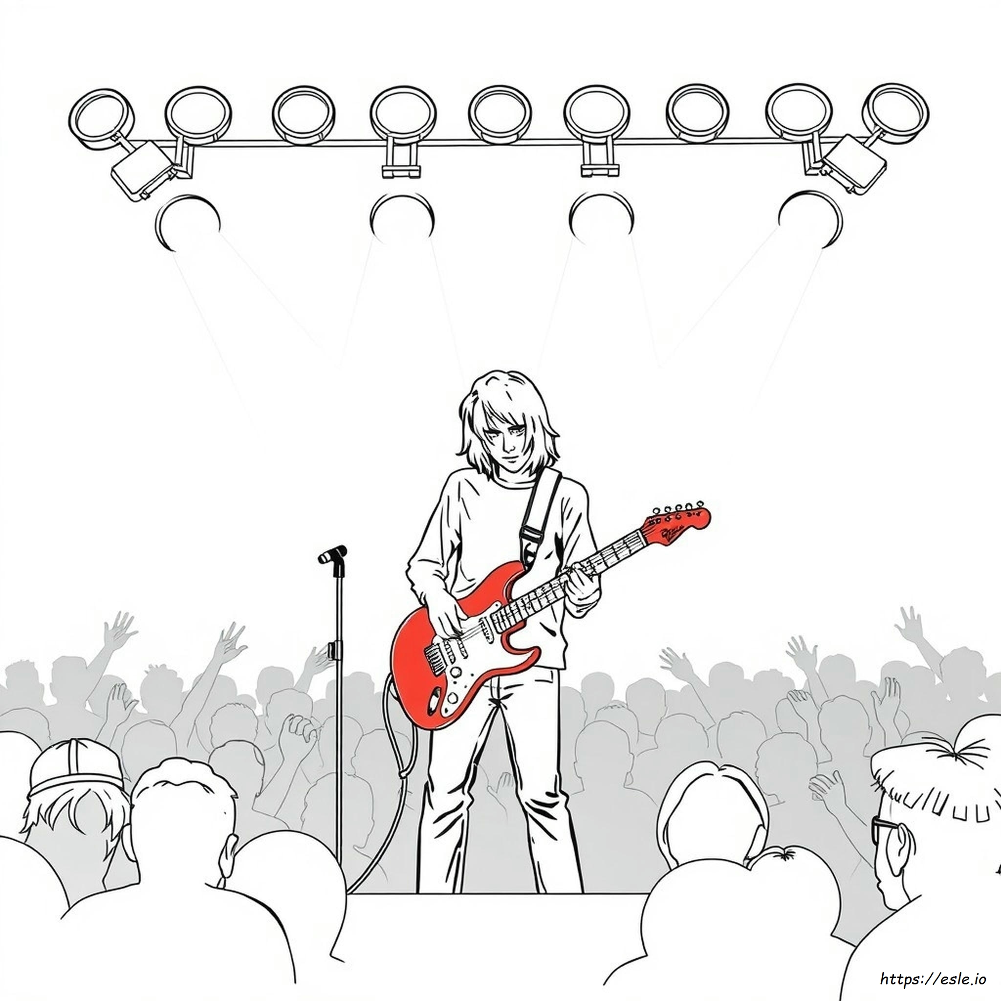 Kurt Cobain Coloring Page