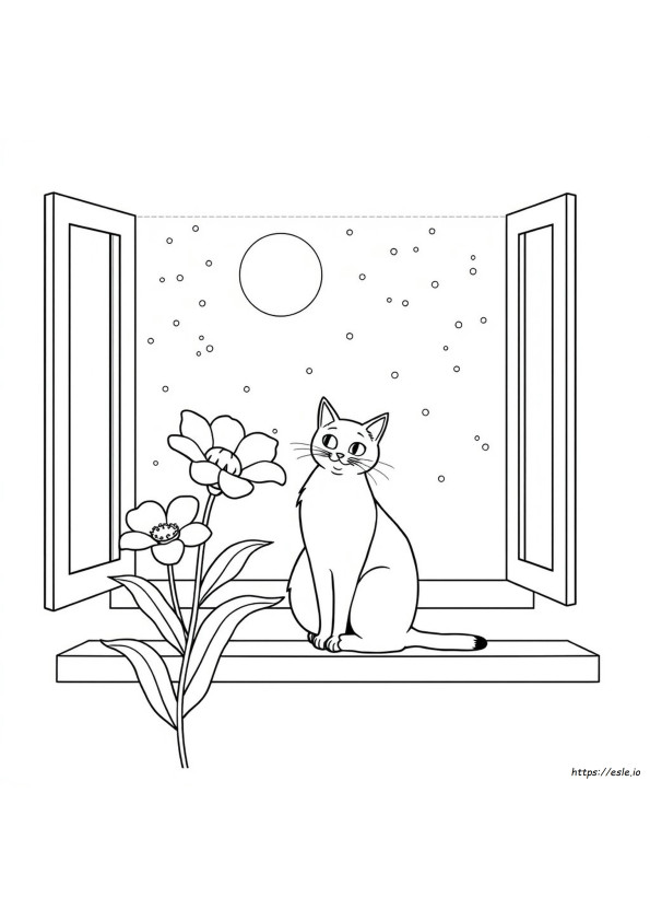 黒猫ぬりえ