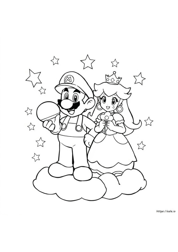 Super Mario And Princess Peach Coloring Pages
