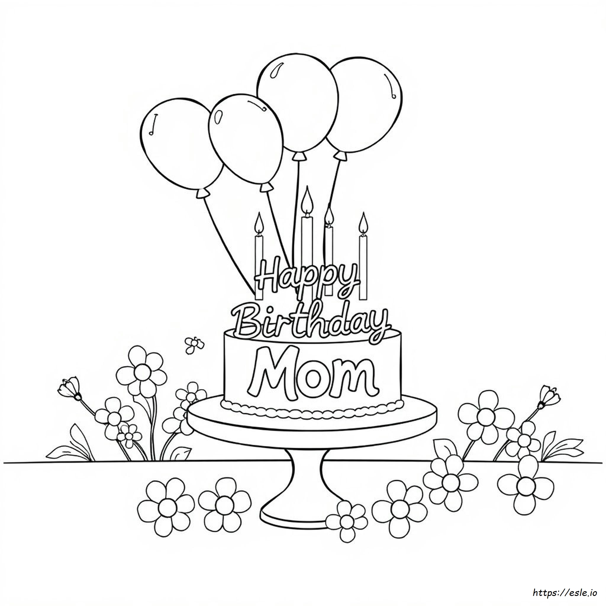 Páginas Para Colorear De Feliz Cumpleaños Mamá