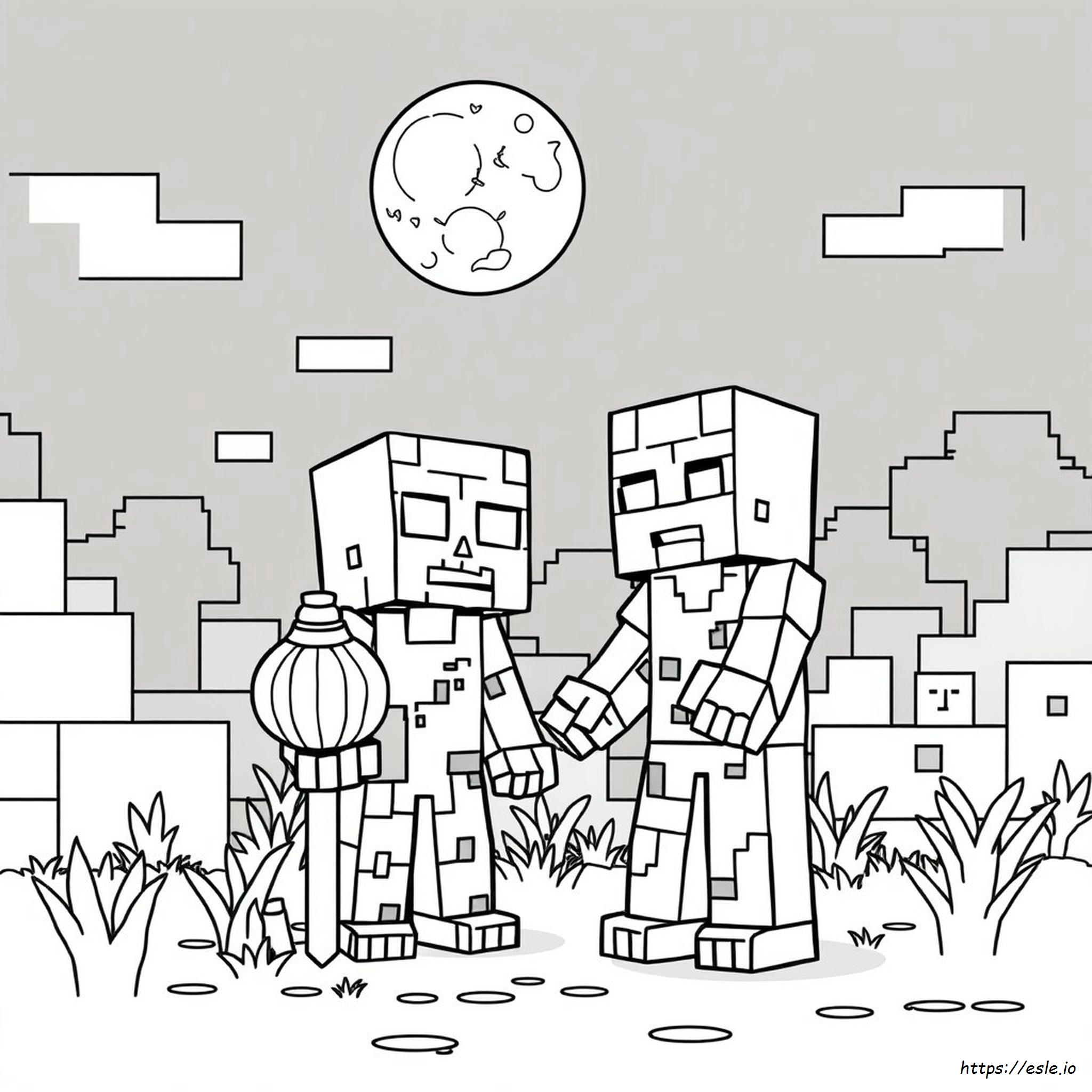 Minecraft Zombie Colouring In