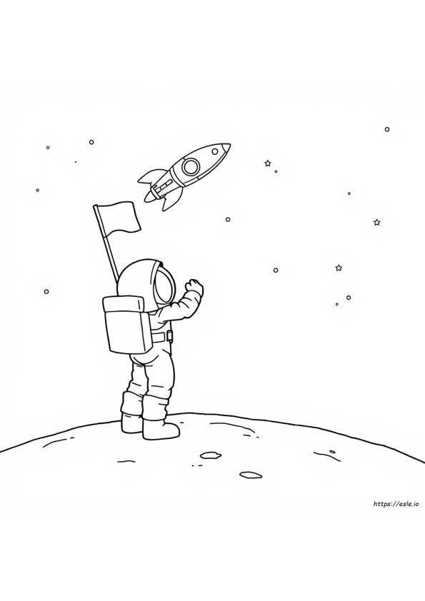 Astronaut Cartoon Ausmalbilder