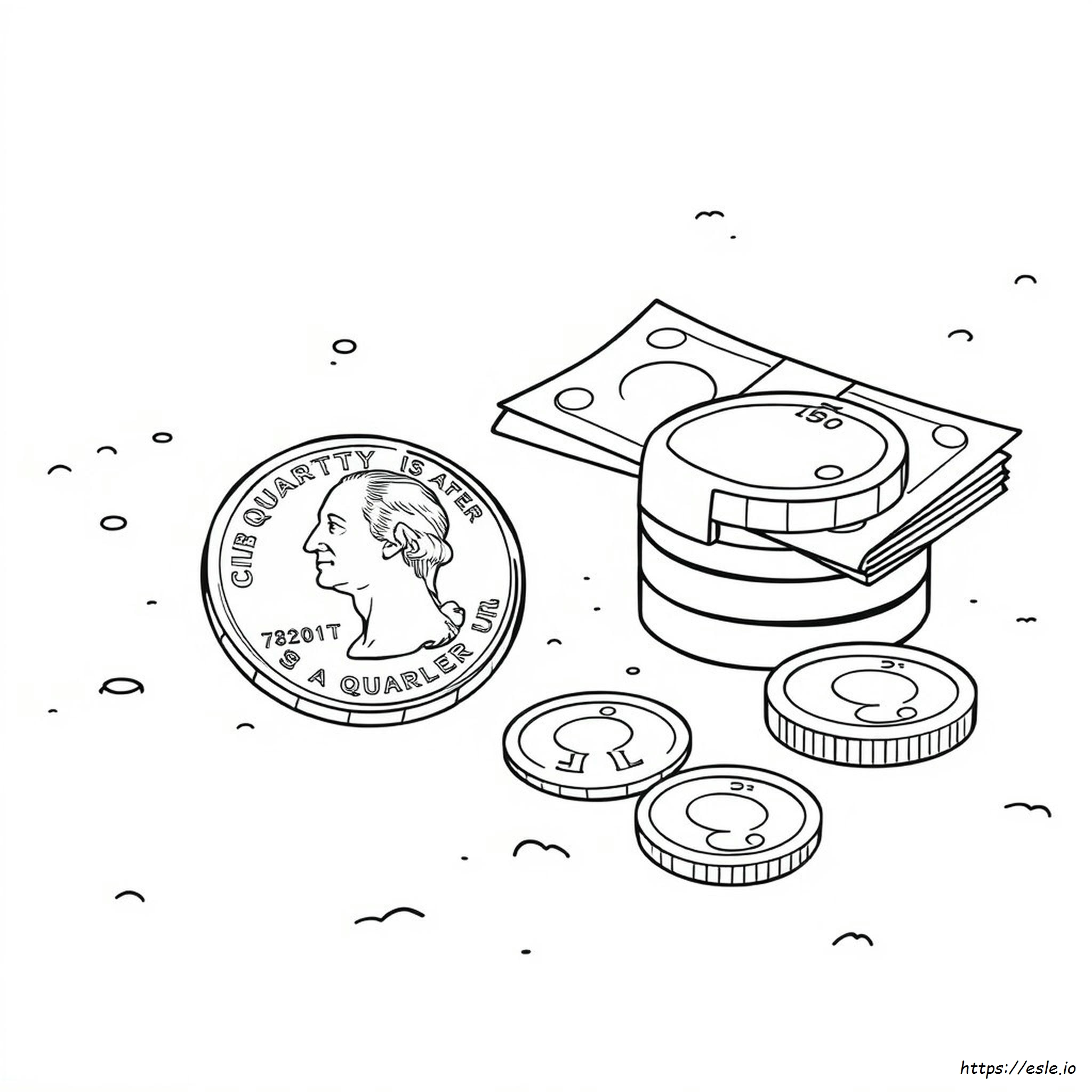 Quarter Coloring Page