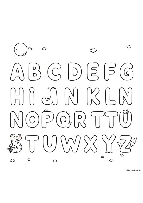 Süße Alphabet Ausmalbilder