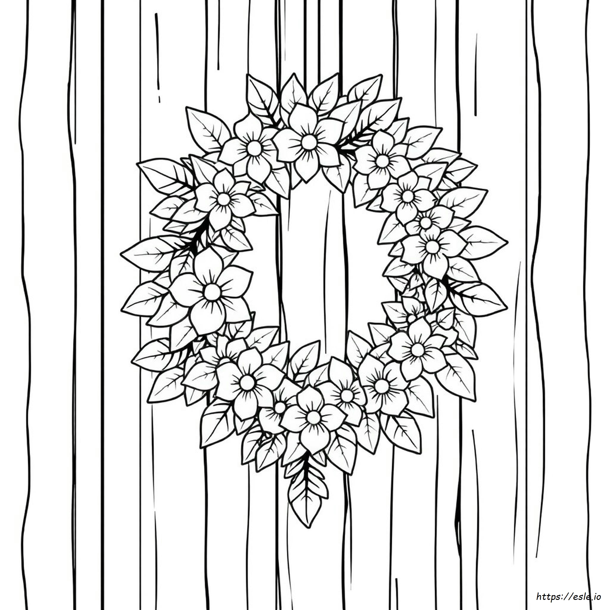 Printable Flower Wreath Coloring Page