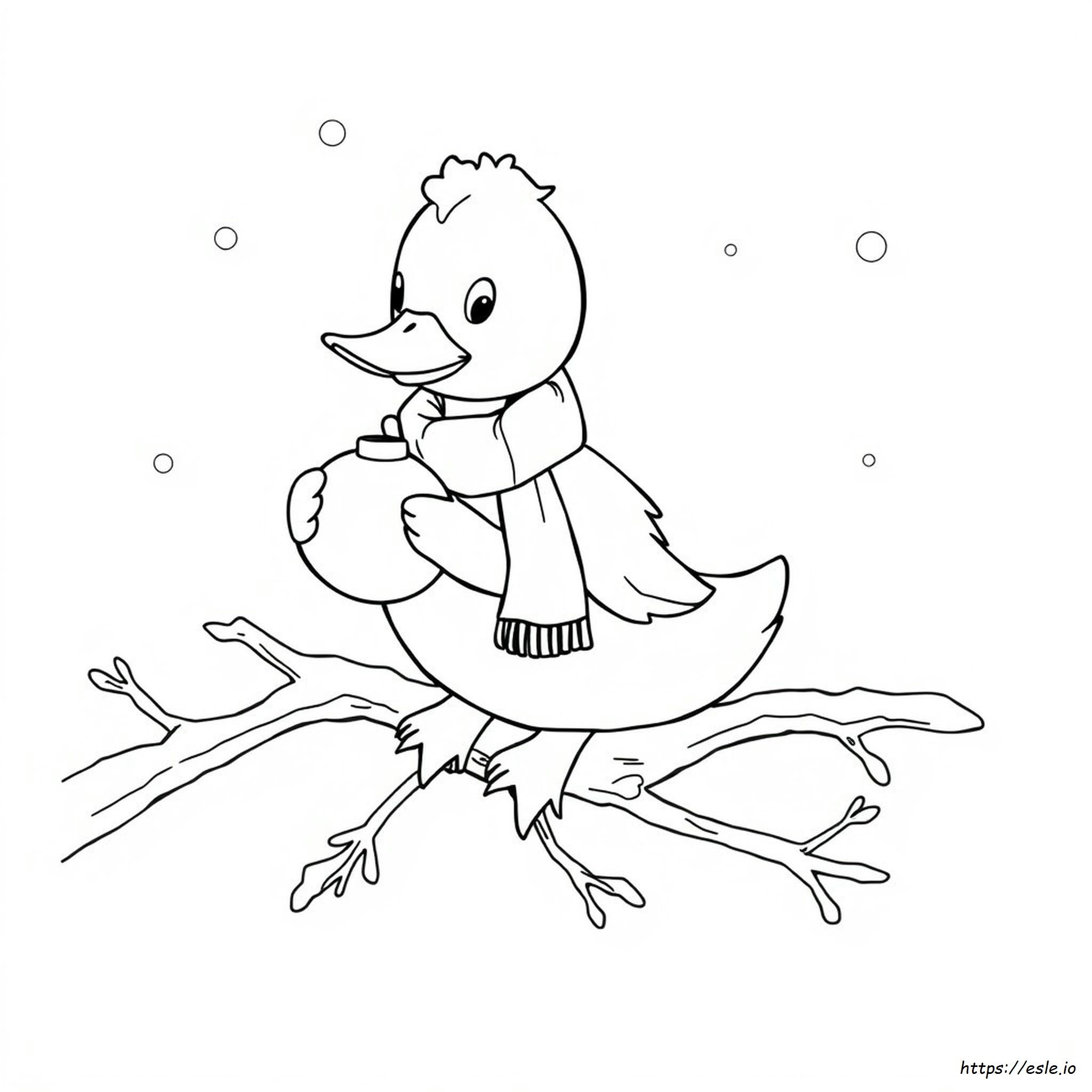 Christmas Duck Colouring