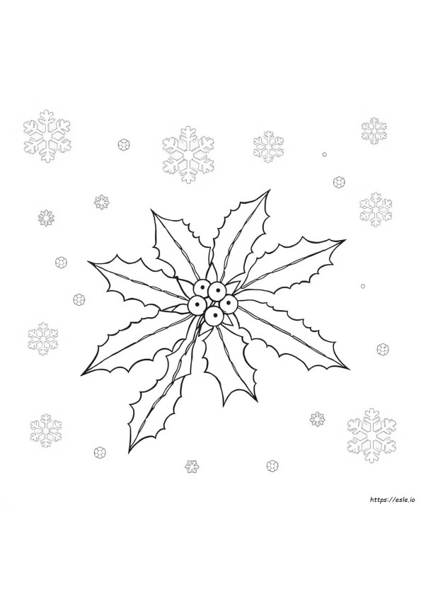 Acebo De Navidad Para Colorear