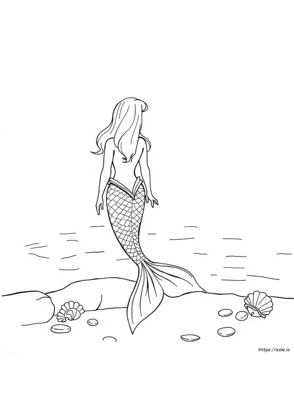 Cola De Sirena Para Colorear Imprimible
