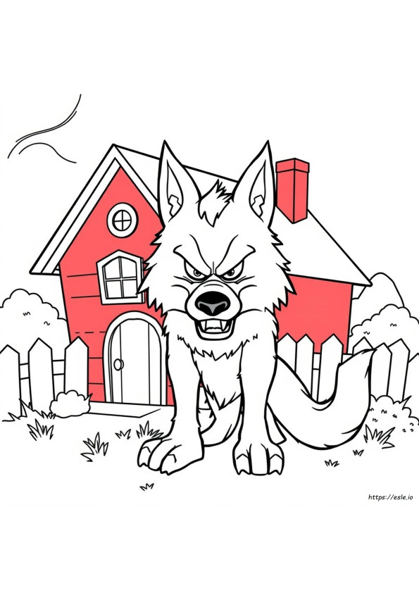 Lobo Mau Para Colorir