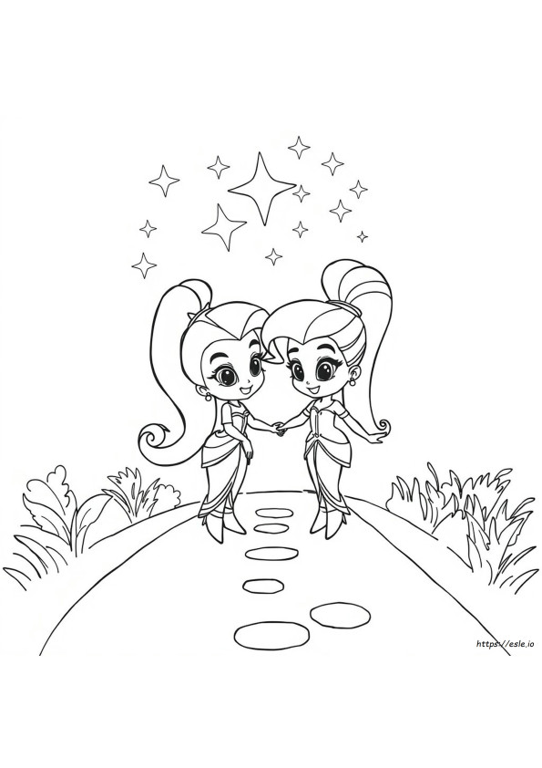 Coloriages Shimmer And Shine À Imprimer