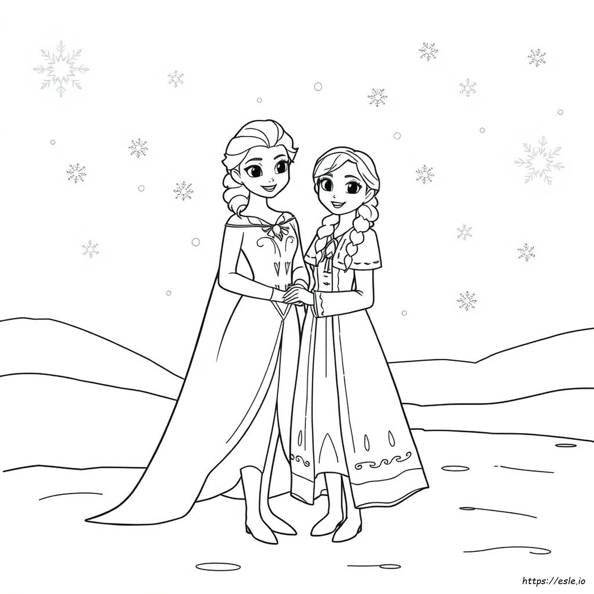Elsa Anna For Coloring