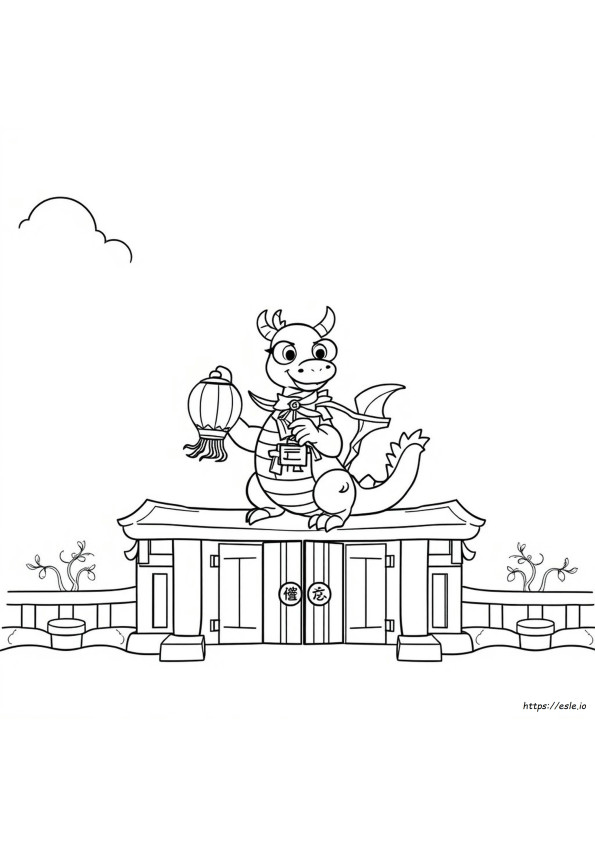 Year Of Dragon Coloring Sheet