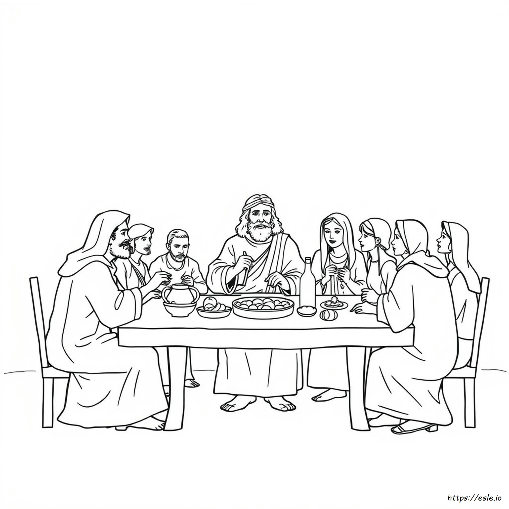 Jesus Eats With Sinners Coloring Page