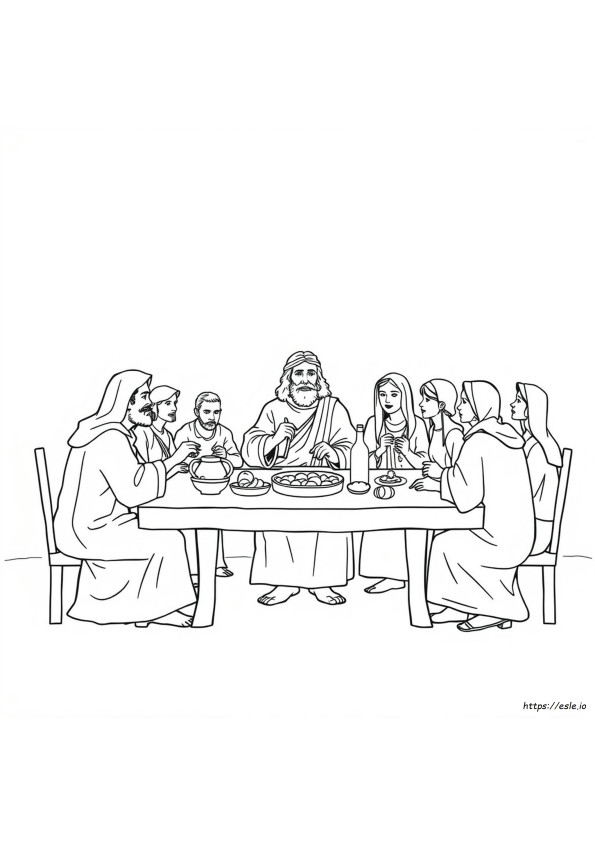 Jesus Eats With Sinners Coloring Page