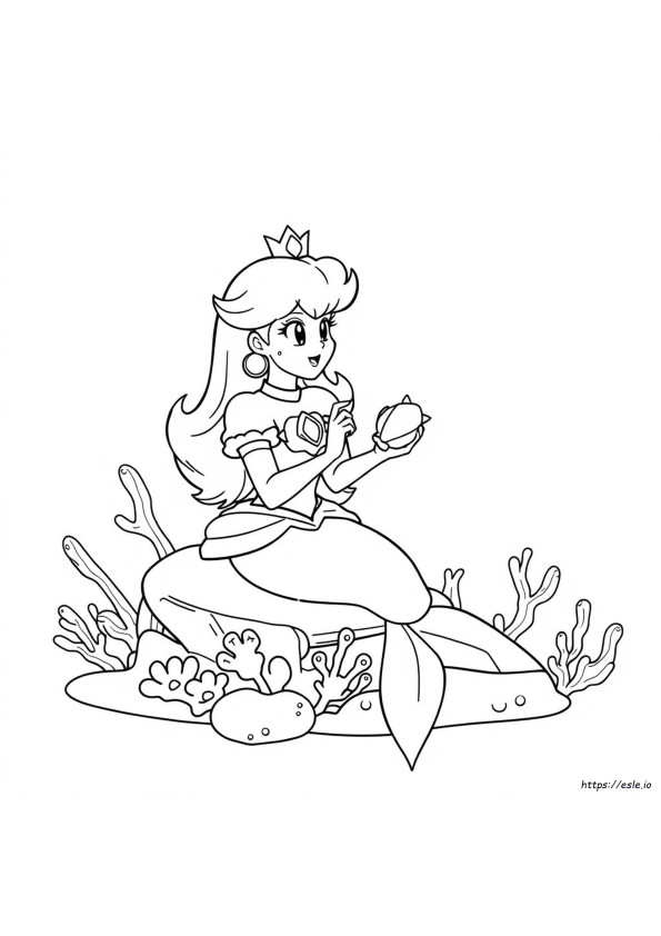 Princess Peach Mermaid Coloring Pages