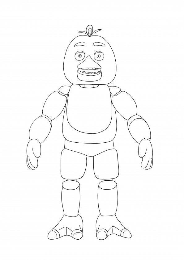FNAF Toy Chica free printing and coloring for kids