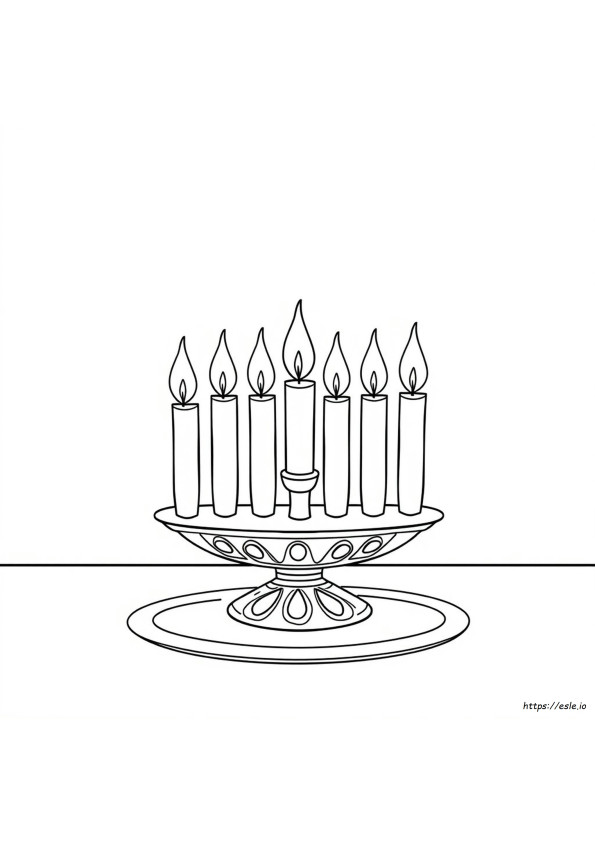 Kwanzaa Gyertyatartó Színező
