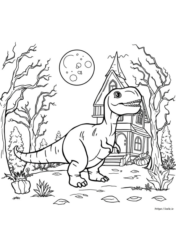 Ilmaiset Halloween Dinosaurus Värityskuvat