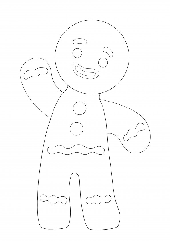 Our Gingerbread is ready to celebrate Christmas and be colored and printed for free