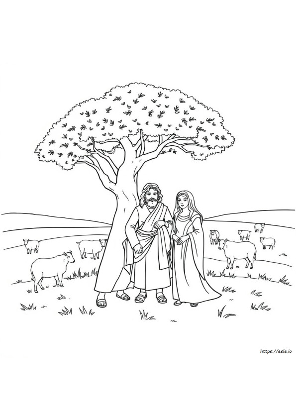 Jacob Marries Leah And Rachel Coloring Page