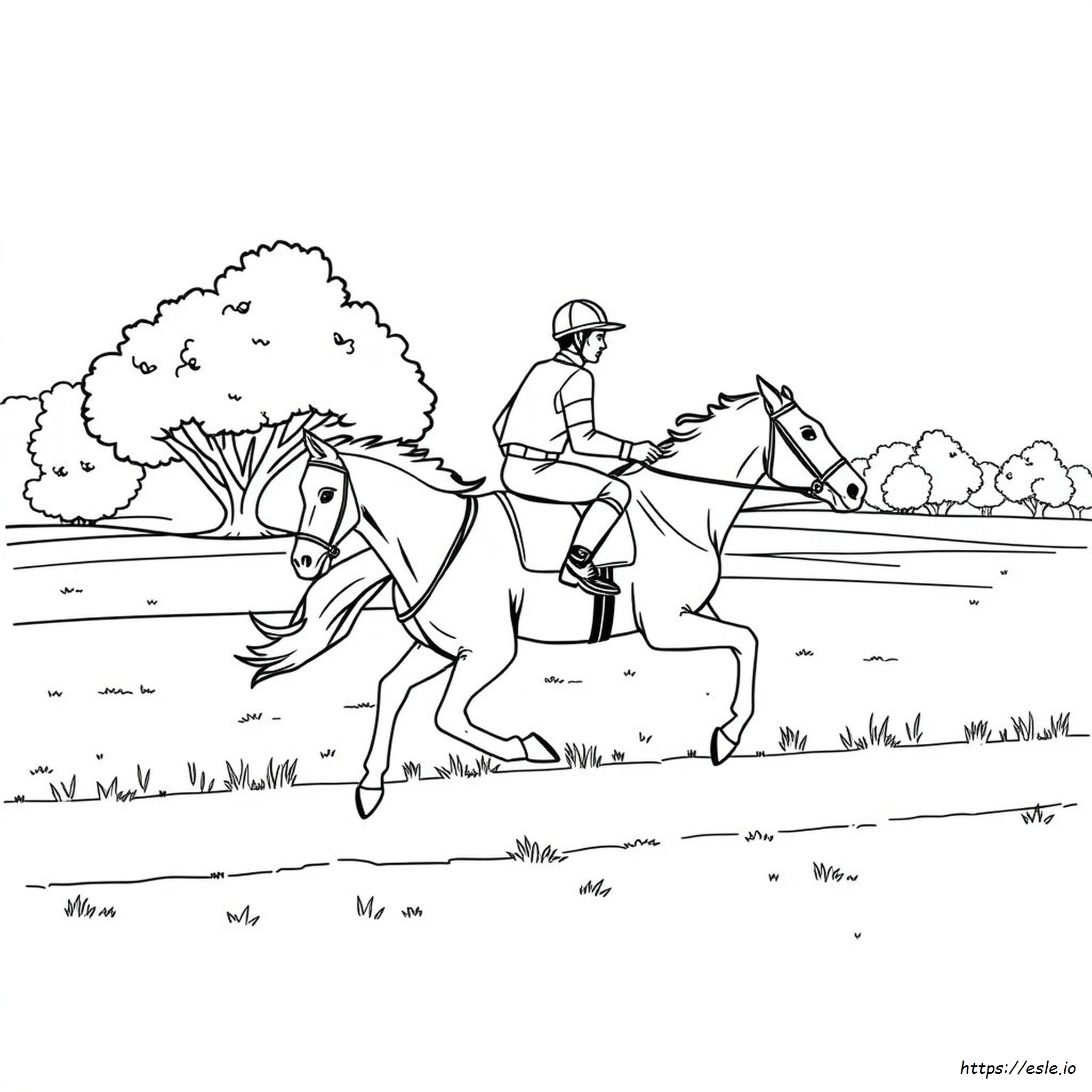 Coloriages Cheval Et Jockey